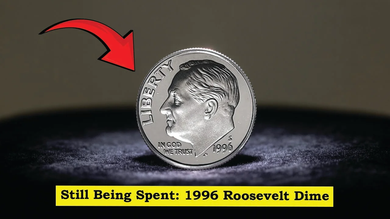 1996 Roosevelt Dime With Double Ear Error